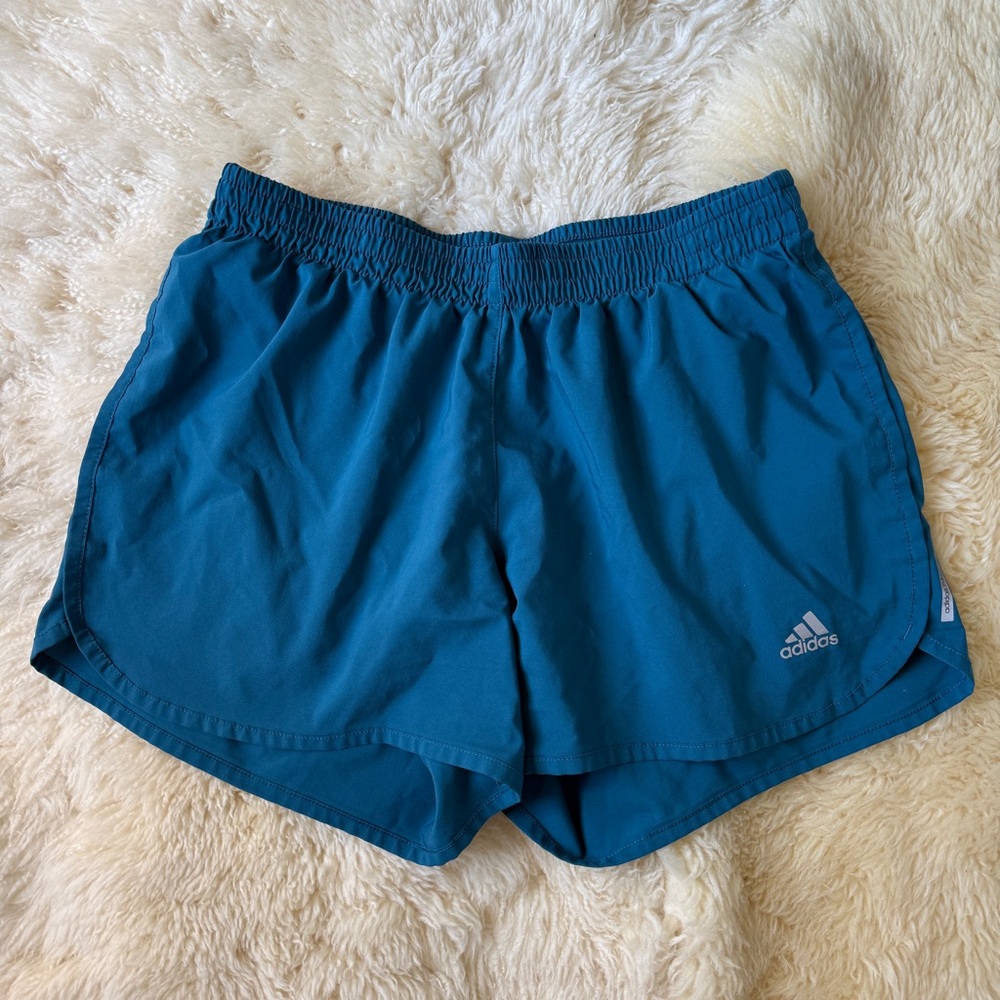 adidas Teal Blue Women's Athletic Shorts 4”
